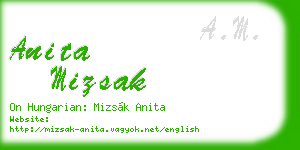 anita mizsak business card